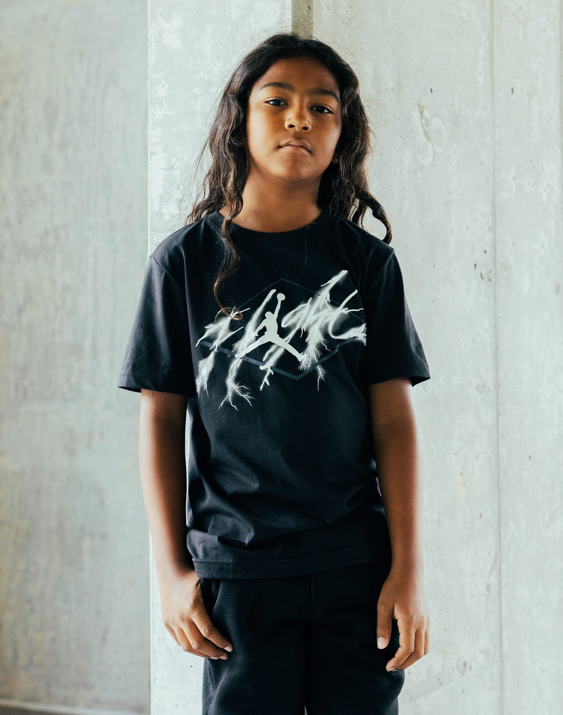 AJ4 Flight Lightning Tee Grade-School