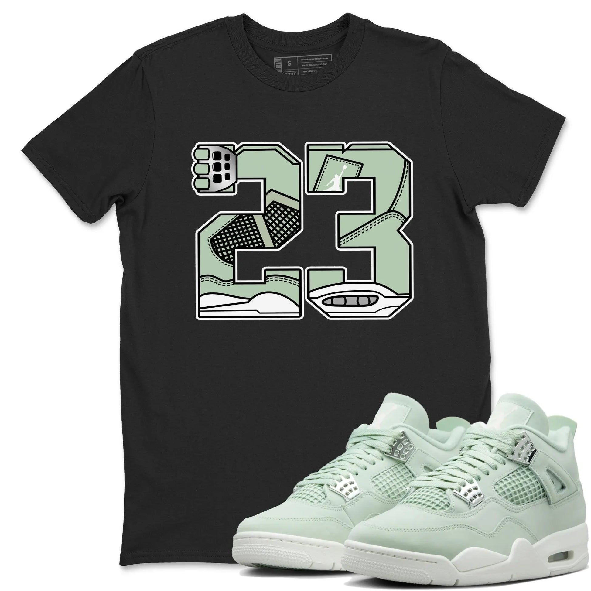 23 Sneaker Tee - Unisex Sneaker Shirts to Match Jordans 4S Abundance AJ4 Seafoam