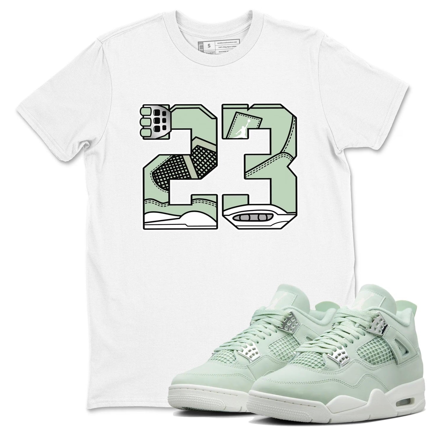 23 Sneaker Tee - Unisex Sneaker Shirts to Match Jordans 4S Abundance AJ4 Seafoam